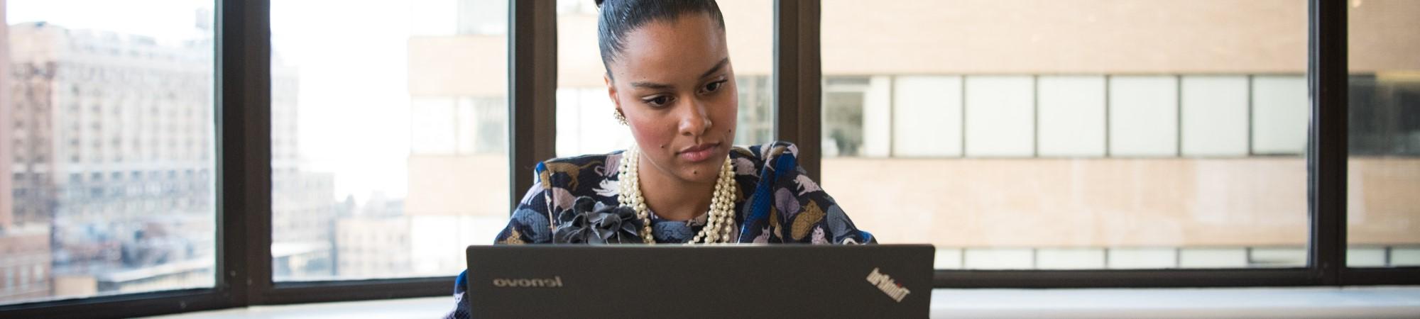 employee working on the computer